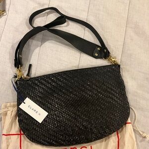 Clare V Black woven Moyen Messenger